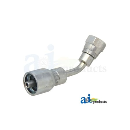A & I Products Din Light 24 degree Seat 45 degree Female Swivel O-Ring 4" x1" x1" A-F-DL4504-0814-K2